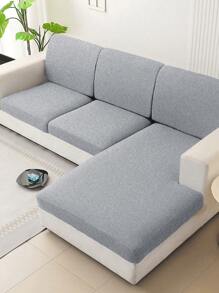 1 件简约现代纯色牛奶丝弹力沙发座垫套，适合所有季节