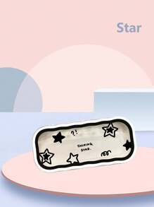 1 件时尚简约蝴蝶印花眼镜盒、波浪形太阳镜盒、处方眼镜收纳盒