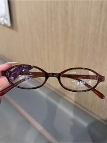 Fashionable Women's Small Frame Oval Stylish High-End European And American Versatile Transparent Glasses, Essential For Commuting And Back To School