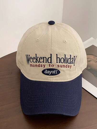 1pc Casual Vintage Patchwork Baseball Cap, Soft Crown, Wide Brim, Streetwear Style, Suitable For Small Face, Versatile