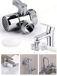 1/2 件式淋浴喷头分水阀三通，塑料和铝合金淋浴臂分水阀水龙头连接器，适用于马桶、坐浴盆和淋浴配件。