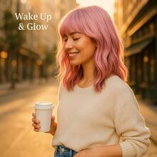 Playful & Gentle 14-Inch Wig In Orange Or Blush Pink – Heat-Friendly Synthetic Hair For Bloggers, Shoots & Styling