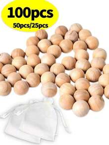100PCS Natural Camphor Balls, Cedar Scented Home Wardrobes, Insect Proof, Mildew Proof And Insect Proof Bathrooms, Natural Camphor Balls, Cedar Fragrance Home Closet Moth Repellent, Anti-Mold & Anti-Insect For Bathroom