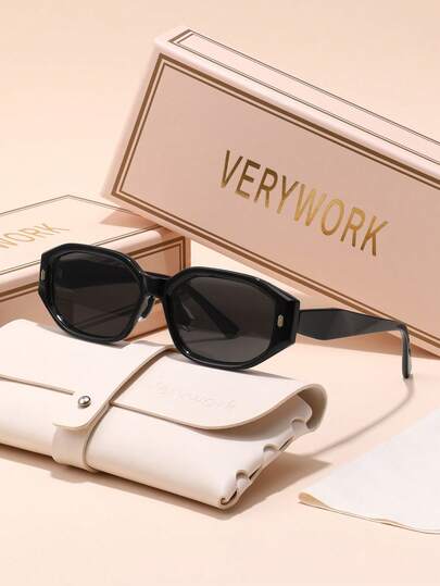  Verywork 1 件几何优雅知性走秀奢华 Ins 风格品牌设计女士时尚眼镜，适合户外休闲活动驾驶购物高尔夫露营夏季热带海滩度假时尚配饰