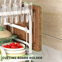 1 Set Black & White Sink Dish Drying Rack - Removable, Large Capacity, With Draining Board And Cutlery Holder - Multicolor - View 10