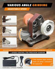 Mini Belt Sander, 15 °   Electric Belt Sander Knife Making Supplies, 7 Adjustable Speed Electric Knife Sharpener, Power Belt Sanders For Woodworking, Metal Working DIY, Belt Grinder & Small Sander