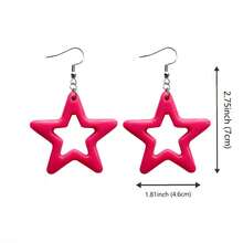 1 Pair Minimalist Personalized Versatile Y2K Fashion Sweet Cute Acrylic Star Dangle Earrings, Women Accessories Suitable For Daily Wear
