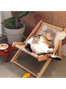 1pc Cat Scratching Board Scratch Pad Cat Nest Assembled Solid Wood Jute Mat Durable And Non-Shedding Kitten Lounge Chair Rocking Bed Pet Supplies