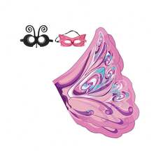 New Kids Fairy Costume Set With Butterfly Wing Cloak & Mask, Cute Butterfly Dress-Up Cloak Suitable For Outdoor Play, Great Valentine's Day And New Year Gift - Hot Pink - View 11