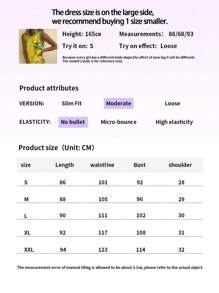 Boho Summer Beach Casual Vacation Comfortable Women's Clashing Lemon Leaf Pattern Sleeveless Dress Brunch Outfits For Women