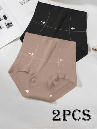 2 piezas Pantys con control de abdomen sin costuras de cintura alta, ropa interior y lencería para mujeres