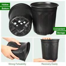 150 Pieces 6.5'' Plastic Seedling Pots Flexible 1 Gallon Nursery Pots With 150 Plant Labels Transplanting Soft Plastic Planters With Drainage Gardening Seed Starting Container