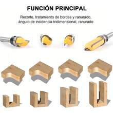 Brocas Rectas Perfiladoras Con Balero Atrás Para Router 4pcs - Amarillo - Ver 4