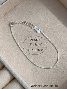 1 pezzo Cavigliera in argento sterling 925 minimalista a motivo serpente, accessorio di moda per spiaggia e vacanze, cavigliera ipoallergenica per donne in estate - Cavigliera - Visualizzare 4