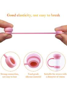 6pcs/2pcs Straw Covers Cap Reusable Silicone Straw Toppers Compatible With Stanley Cup Spill Leak Stopper Splash Dust Proof Straws Cover Back To School