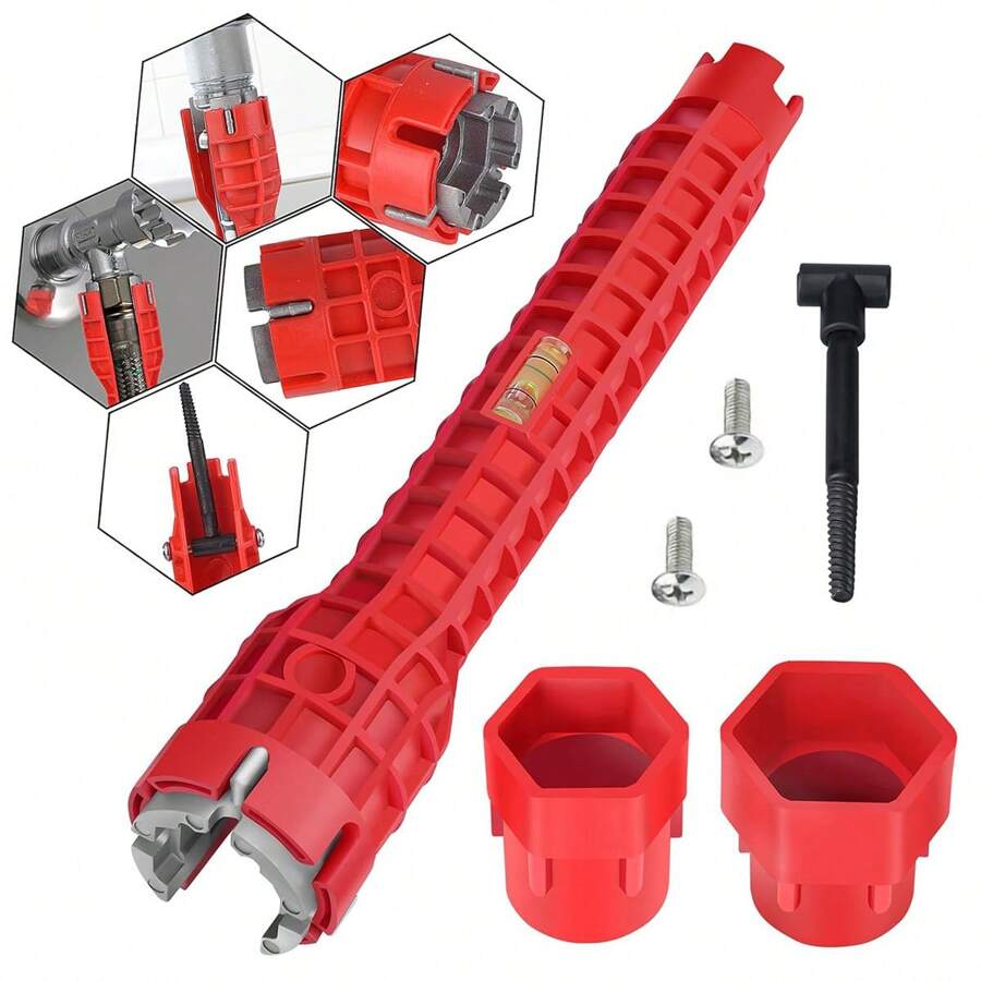 8-In-1 Multi-Functional Kitchen Faucet Wrench, Sink And Faucet Repair Tool Kit, Durable Engineering Plastic - Adjustable Wrench Set For Tight Space Installation And Repair Of Kitchen And Bathroom Plumbing
