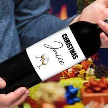 4 piezas Divertidas etiquetas de botellas de vino/jugo navideñas, pegatinas festivas para botellas de vino de fiesta navideña, etiquetas de vino con broma y humor para decoración y obsequios de fiesta, perfectas para decoraciones de fiesta de Navidad, Navidad, pijamas navideños, regalos de Navidad, decoración navideña - Multicolor - Ver 5