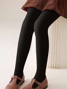 Thermal Kids Girl Tights For Thicken Pantyhose Thermo Fleece Stockings Solid Winter Leggings Kids Fleece Lined High Waist Elasticity Pant Slim Thicken Tights