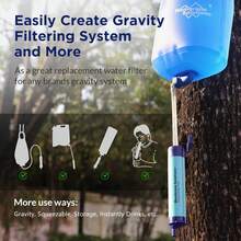 Water Filter Straw Portable Survival Filtering System For Drinking, Hiking, Camping, And Emergency Preparedness - Blue - View 5