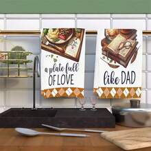 2/4/6/48 piezas Toallas de cocina suaves con patrón vintage de ensalada y libro, multiusos, de secado rápido, aptas para cocina, celebraciones, bodas, decoración y talla grande