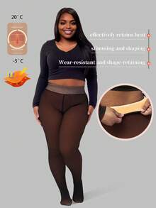 2025新款保暖内衬单排裆透视连裤袜，贴合肌肤，保暖舒适。3种常规尺码和3种加长尺码，适合各种体型。为了更好地搭配，我们设计了5种透肤颜色，总有一款颜色更适合你。舒适保暖 - 棕色 - 查看 15