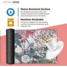 French KOKO Desk, Large Desk Pad Large Mouse Pad Cute Desk Accessories Home Office Essentials XL Desk Desk Pad Keyboard Mouse Desk Pads On Top Of Desks Computer Pink Floral Women Girls - 復古花卉 - 查看 6
