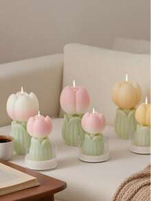 Khuôn silicon hình hoa tulip dùng để làm nến tan chảy (1 gói) | Hình dạng bất đối xứng lớn/nhỏ, lý tưởng để tự làm nến, sản xuất hàng loạt sáp thơm và đồ trang trí hoa thủ công - trắng - Xem 1