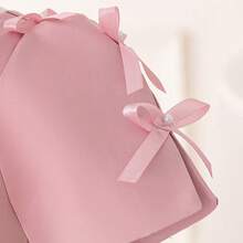 Girls' Satin Bow Decor Dress, Elegant Flower Girl Dress For Wedding, Pageant, Performance