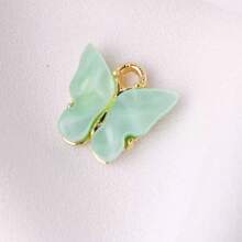 10pcs Light Color Butterfly Pendant Beads - Pastel Pink, Purple, Mint Green & White With Golden-Tone Metal Settings, High-Quality DIY Jewelry Making Supplies For Necklace, Bracelet, Earrings Crafting, Butterfly Jewelry, Creative Crafting, Feminine Style, Fine Craftsmanship, Craft Enthusiasts