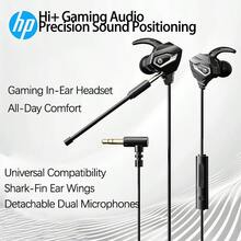 HP Tai nghe chơi game 3111, micro giảm tiếng ồn rõ ràng, móc tai tiện dụng, đeo thoải mái và lâu dài, cáp bện chống rối, cắm và chạy, màu đen 3,5 mm - Đen 3,5mm - Xem 3