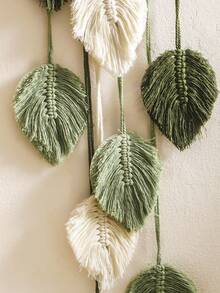 1 tấm tranh treo tường hình lá, trang trí phòng theo phong cách Boho, thảm trang trí dệt tay có tua rua, trang trí tường theo phong cách nhà nông thôn mộc mạc, phù hợp cho phòng khách, phòng ngủ, hành lang và nhà nghỉ dưỡng. - Nhiều màu - Xem 10