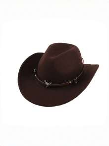 Western Cowboy Hat For Men Women Classic Roll Up Fedora Hat With Buckle Belt - Multicolor - View 5