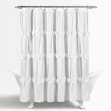 Lush Decor Darla Shower Curtain Blush 72X72 Halloween-Fall Decor-Room Decor - 白色 - 查看 3