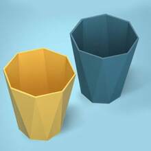 1 pieza Cubo de basura de gran capacidad de estilo nórdico de lujo, adecuado para oficina, cocina, dormitorio, baño, disponible en negro, blanco, amarillo y otros colores, práctico cubo de basura en forma de diamante para uso doméstico y de oficina