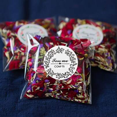 1 peça/pacote de flores secas mistas, combinação de pétalas de rosa, jasmim e miosótis - adequado para cerimônia de casamento, lançamento de pétalas de flores, velas faça você mesmo, incenso, materiais para artesanato de fabricação de sabão