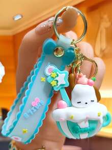 Sanrio 1 件卡通可爱 Kuromi My Melody 肉桂狗 KT 猫公仔手机钥匙扣挂件包包配件汽车钥匙扣情侣学生背包极具吸引力的礼物时尚百搭钥匙扣配件汽车配件哥特 Y2k