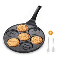 Pancake Pan Nonstick Griddle Pancake Maker Mini Pancake Pan Breakfast Crepe For Kids, Cute Animal Patterns,Black - Animal Prints - View 9