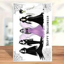 Halloween, Thiệp chúc mừng Halloween nguyên bản của phù thủy | Thiệp chúc phúc | Đính kèm phong bì giấy ngọc trai đỏ - Bộ - Xem 3