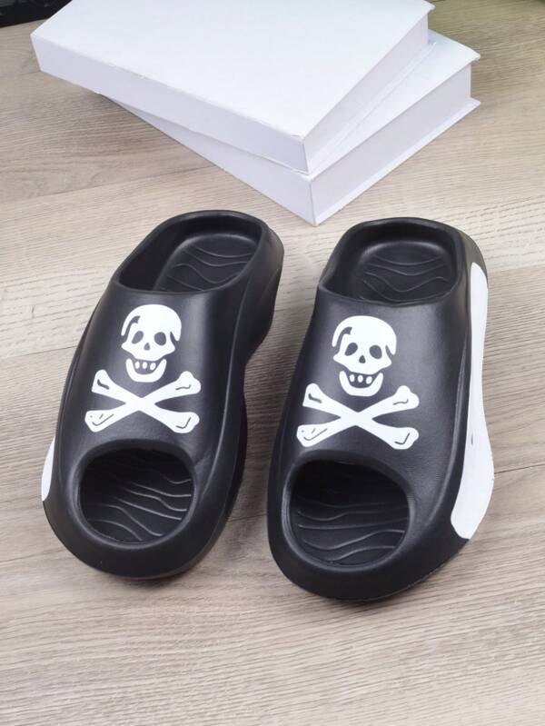 Men's Casual Street EVA Slippers, Comfortable Non-Slip Durable Sandals, Fashion Printed Design Unisex Couple Slippers Suitable For Indoor, Outdoor, Beach, Camping, Vacation And Shower Use, Spring/Summer