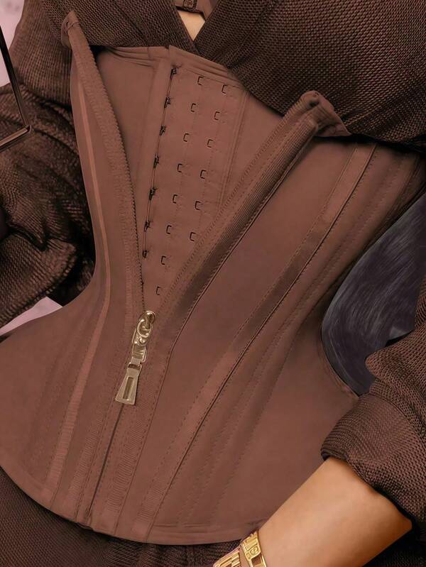 1 pieza Entrenador de cintura de látex con cierre de cremallera para mujer, moldeador, cinturón para la cintura y el estómago, adecuado para múltiples ocasiones