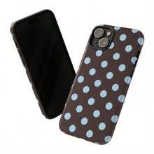 Brown And Blue Polka Dots Two-In-One Anti-Drop Design For Film Cases Phone Case Suitable For Compatible With Iphone16, 15, 14, 13, 12, 11, PRO MAX.PLUS