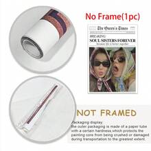 1 szt. Niestandardowy nadruk z gazety, ponieważ jest to kultowy nadruk z gazety, prezent dla najlepszego przyjaciela, spersonalizowana grafika ścienna z napisem "przyjaźń", prezent dla najlepszego przyjaciela, najlepszy prezent, nadaje się do wystroju łazienki, kuchni, salonu, sypialni, opcjonalna rama, opcjonalna rama - Wielokolorowe - Zobacz 6