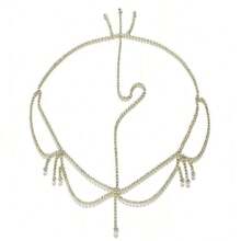 1 Tassel Rhinestone Eyebrow Pendant, Hot Selling Multi-Layer Versatile Forehead Chain, Bride's Wedding Headband - Multicolor - View 7