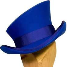 [2025 New] British Retro Handmade Sheepskin Women's Fedora Hat - Royal Jazz Tall Women's Hat | Ruffled Wide Brimmed Woolen Gentleman Hat | Unisex Four Seasons | Makeup Ball Party Hat | Lightweight And Hand Washable | Retro High Top Hat - Suitable For All Occasions - The Perfect Holiday Gift For Halloween And Christmas - 藏蓝色 - 查看 2
