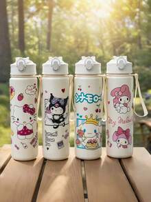 Sanrio 1 كوب سعة كبيرة 26 أونصة مقاوم للتسرب مع غطاء قابل للقفل ومقبض - تصميم شخصية كيوت - مناسب للسفر والمدرسة والنادي وهدايا عيد الميلاد والكريسماس - ضروري للمعجبين ، خيار مثالي للعطلات