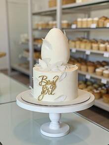 1 cái/3 cái/5 cái Phụ kiện trang trí bánh kem acrylic cho tiệc tiết lộ giới tính em bé, trang trí bánh kem mừng em bé chào đời, trang trí bánh kem tiết lộ giới tính "bé trai hay bé gái", phù hợp cho tiệc mừng em bé chào đời tuổi teen và tiệc sinh nhật, hoàn hảo để trang trí bàn tráng miệng, trang trí bánh, dụng cụ trang trí bánh tự làm, trang trí bánh, dụng cụ làm bánh, đồ dùng nhà bếp, quà tặng ngày lễ - Vàng - Xem 4