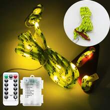 1pc Outdoor Camping Glow Rope Light, Non-Slip Night Boundary, Holiday Decor Rope Light, Battery Box Remote Control, Glow Wind Rope 2-In-1, Camping Party Outdoor Activities