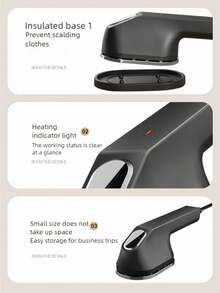 OBOVAY 30秒快速除皱手持熨斗，家用迷你电动蒸汽熨斗，3档温度设置，便携可折叠，方便旅行 - 查看 9