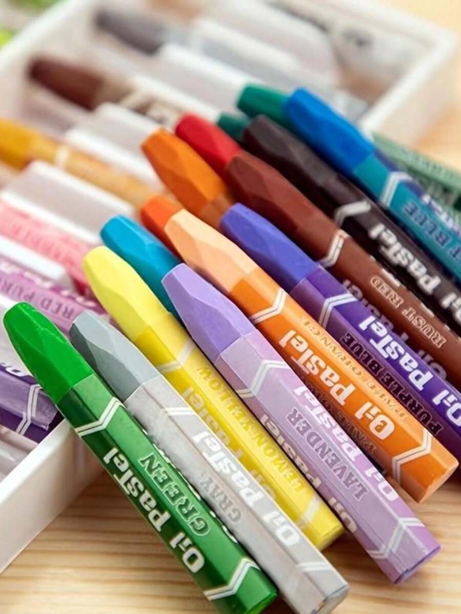 36 Colors/24 Colors/12 Colors Hexagonal Oil Painting Stick Double-Ended Washable Crayon Non-Dirty Hand, Christmas Coloring Gift - Multicolor - View 1