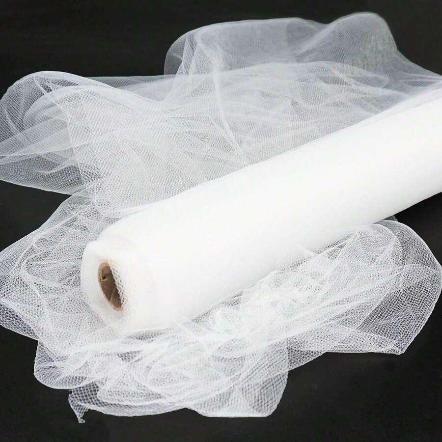 Tulle Fabric Rolls, 54 Inch By 10 Yards (30 Ft) Tulle Ribbon Wedding Party Decoration Sheer Fabric Spool Bolt, Ceiling Decor, Tutu Skirt, Wrapping, Soft & Drape () - Baby Pink - View 1